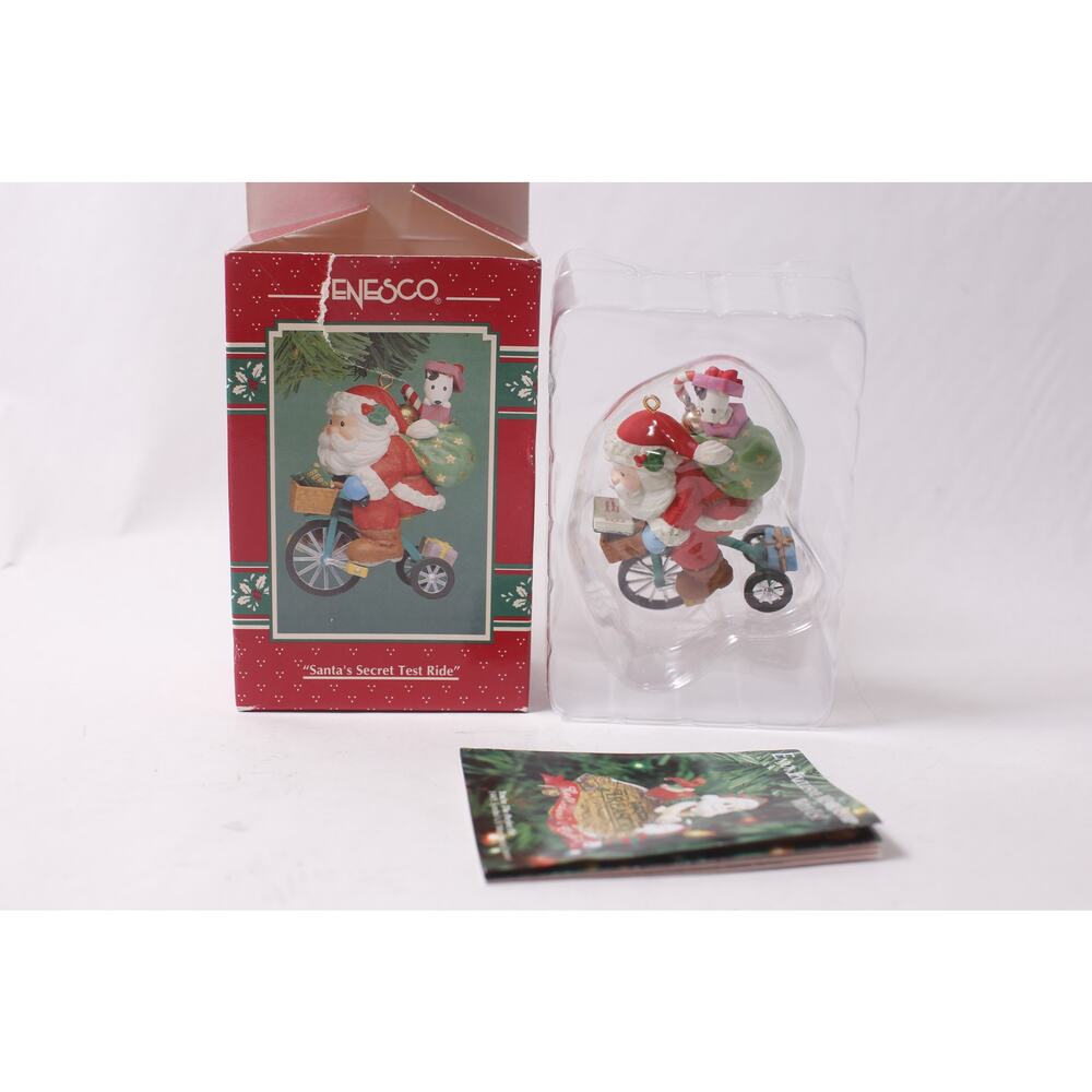 Enesco Santa's Secret Test Ride Keepsake Ornament Christmas ~ 260304-WH 1035